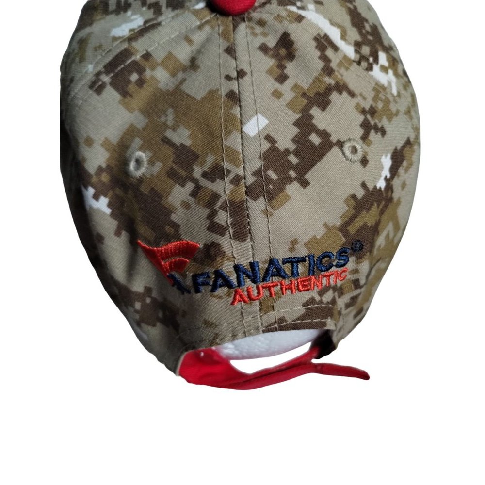 Texas Rangers Red & Camo Fanatics Authentic Adjustable Ball Cap Hat - Picture 9 of 9